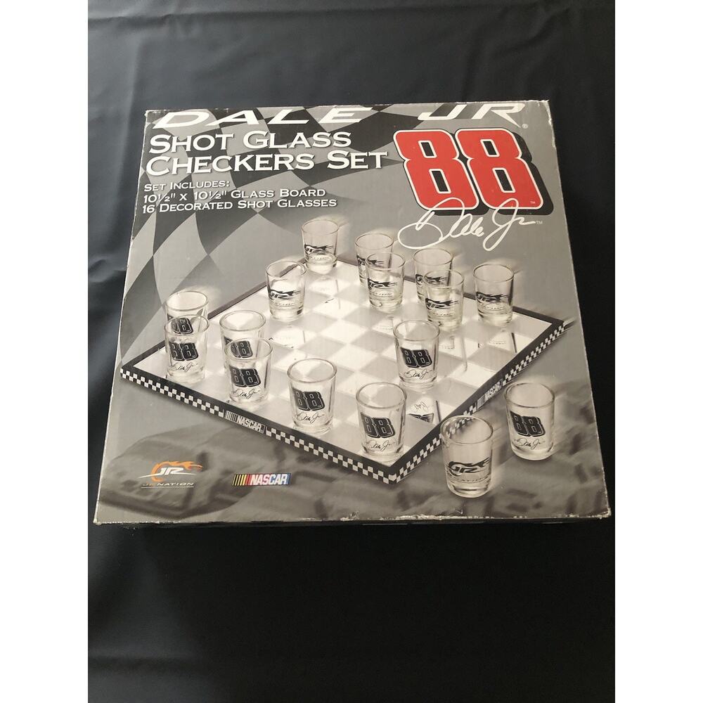 Dale Earnhardt Jr. Shot Glass Checker Set New In Box